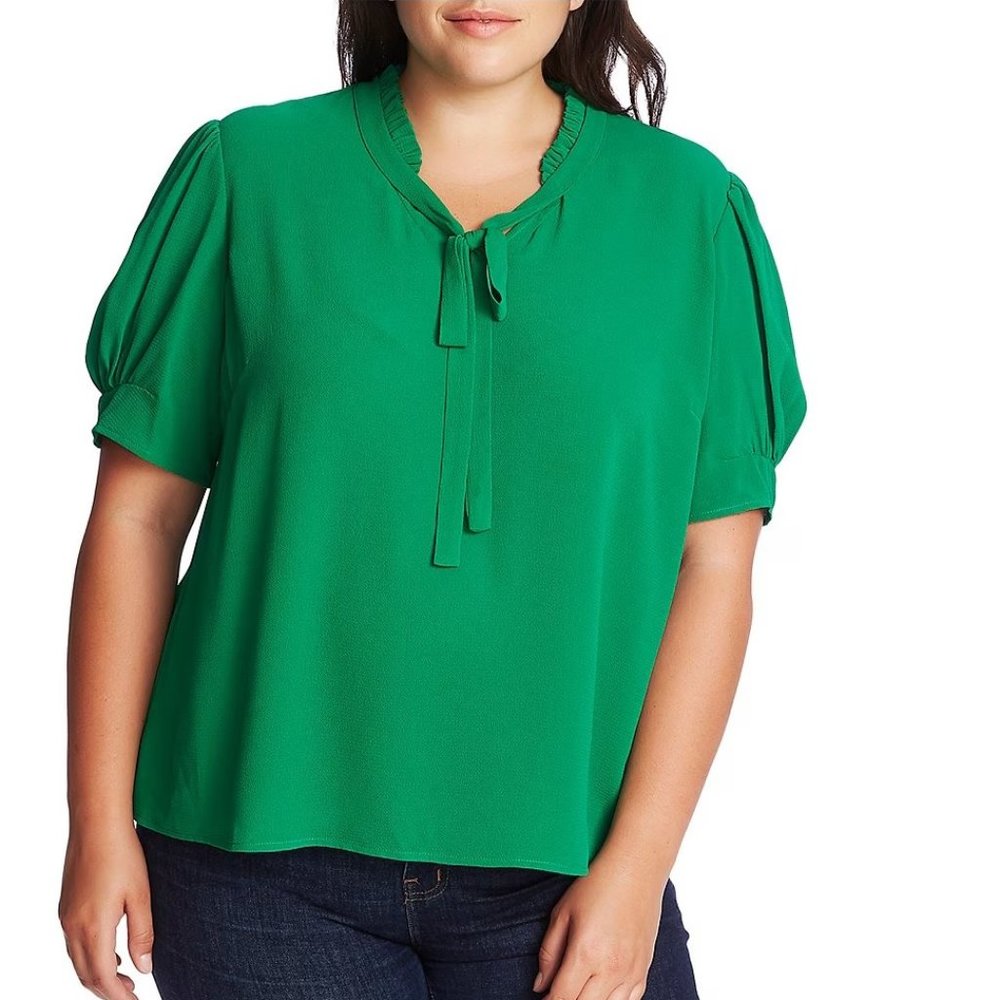 CeCe Ruffle Tie Neck Top